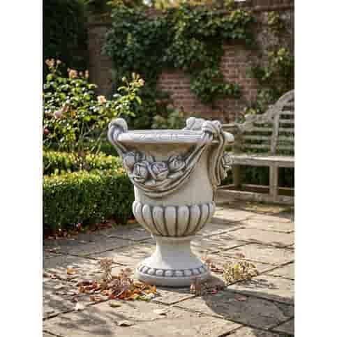 Sierlijke betonnen bloempot met rozenmotief 78 cm