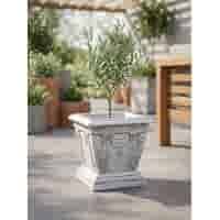 Klassieke plantenbak met decoratieve zuilen van beton 30 cm