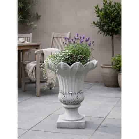 Moderne bloempot met blad uitstraling 72 cm