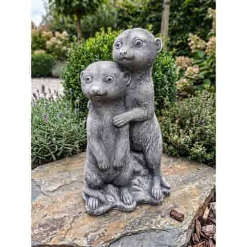 Betonnen Stokstaart Duo tuinbeeld H32 cm
