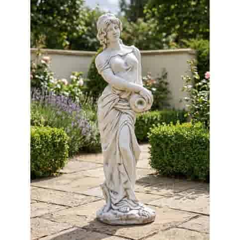 Betonnen tuinbeeld vrouw met kruik H116 cm
