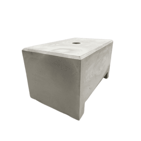 Ballastblok grijs met lepelgaten 80x50 cm en 45cm hoog M16 en gat