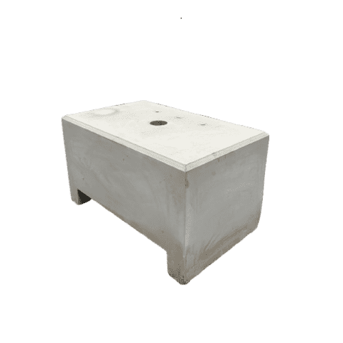 Ballastblok grijs met lepelgaten 80x50 cm en 45cm hoog M16 en gat